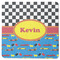 Racing Car Square Rubber Backed Coaster (Personalized)