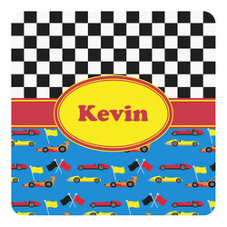 Racing Car Square Decal - Small (Personalized)