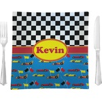 Racing Car 9.5" Glass Square Lunch / Dinner Plate- Single or Set of 4 (Personalized)
