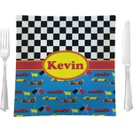 Racing Car 9.5" Glass Square Lunch / Dinner Plate- Single or Set of 4 (Personalized)