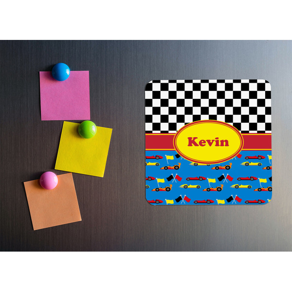 Racing Car Square Fridge Magnet - LIFESTYLE