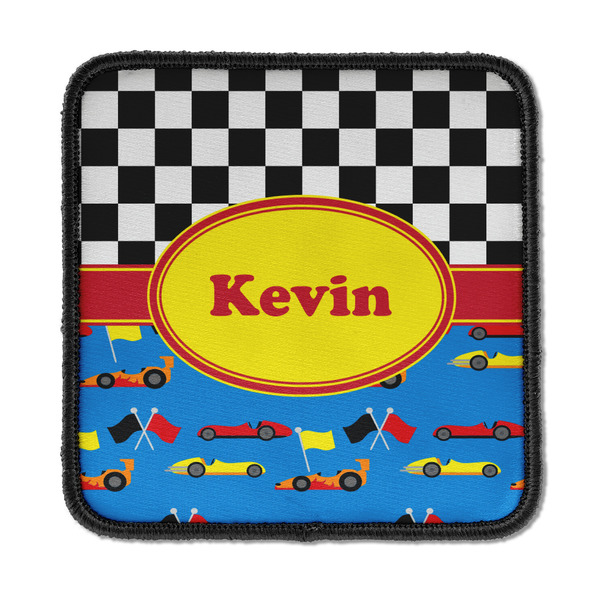 Custom Racing Car Iron On Square Patch w/ Name or Text