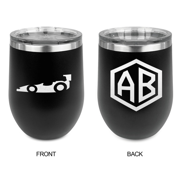 Racing Car Stainless Wine Tumblers - Black - Double Sided - Approval