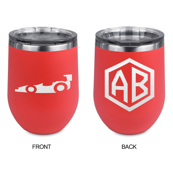 Racing Car Stainless Wine Tumblers - Coral - Double Sided - Approval