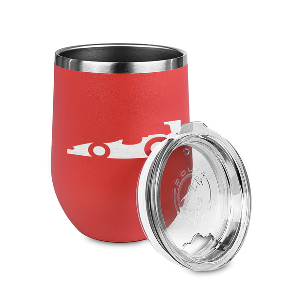 Racing Car Stainless Wine Tumblers - Coral - Single Sided - Alt View