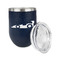 Racing Car Stainless Wine Tumblers - Navy - Double Sided - Alt View