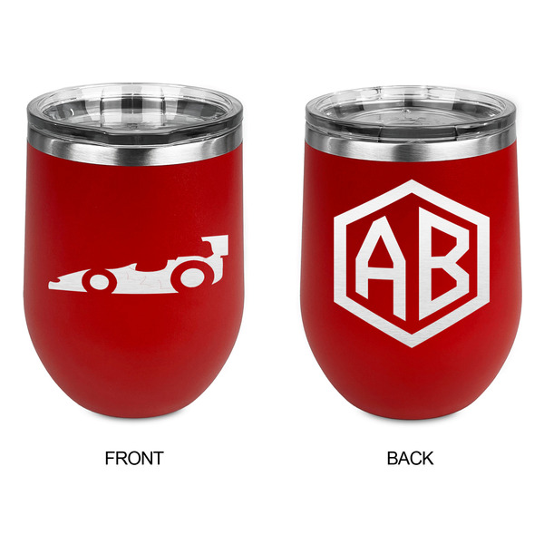 Racing Car Stainless Wine Tumblers - Red - Double Sided - Approval