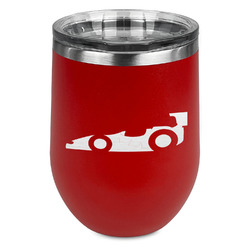 Racing Car Stemless Stainless Steel Wine Tumbler - Red - Double Sided (Personalized)