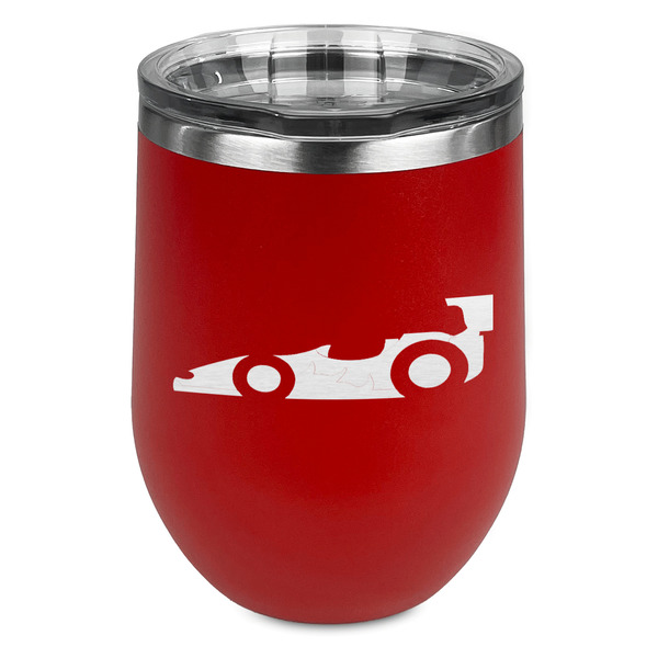 Custom Racing Car Stemless Stainless Steel Wine Tumbler - Red - Double Sided (Personalized)
