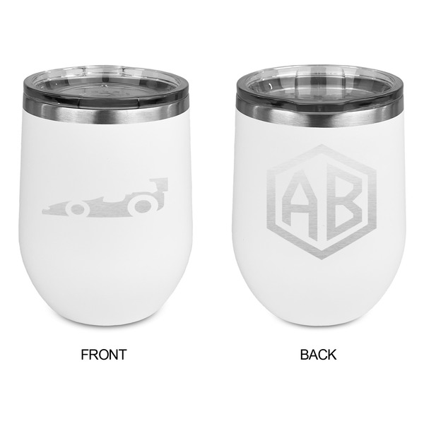 Racing Car Stainless Wine Tumblers - White - Double Sided - Approval