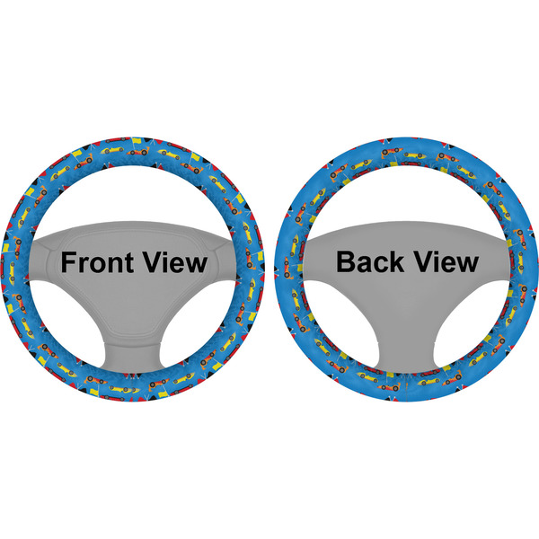 Racing Car Steering Wheel Cover- Front and Back