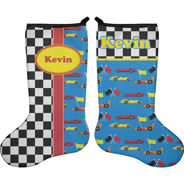 Custom Racing Car Holiday Stocking - Double-Sided - Neoprene (Personalized)