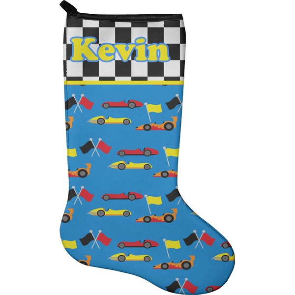 Custom Racing Car Holiday Stocking - Neoprene (Personalized)