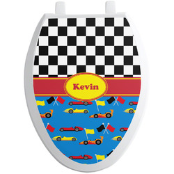 Racing Car Toilet Seat Decal - Elongated (Personalized)