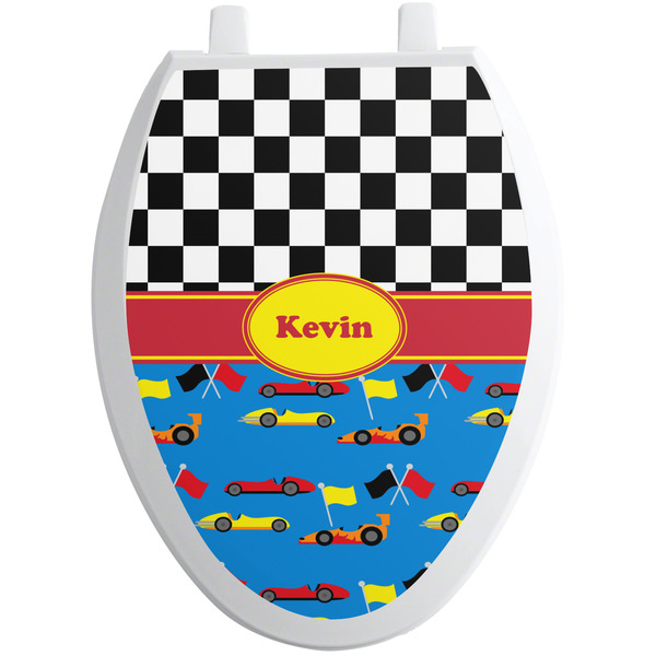 Racing Car Toilet Seat Decal (Personalized)