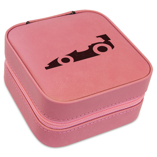 Custom Racing Car Travel Jewelry Boxes - Pink Leather