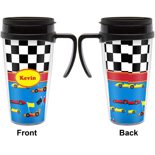 Racing Car Travel Mug with Black Handle - Approval
