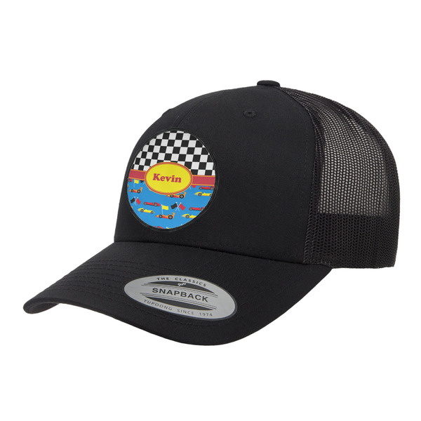 Custom Racing Car Trucker Hat - Black (Personalized)