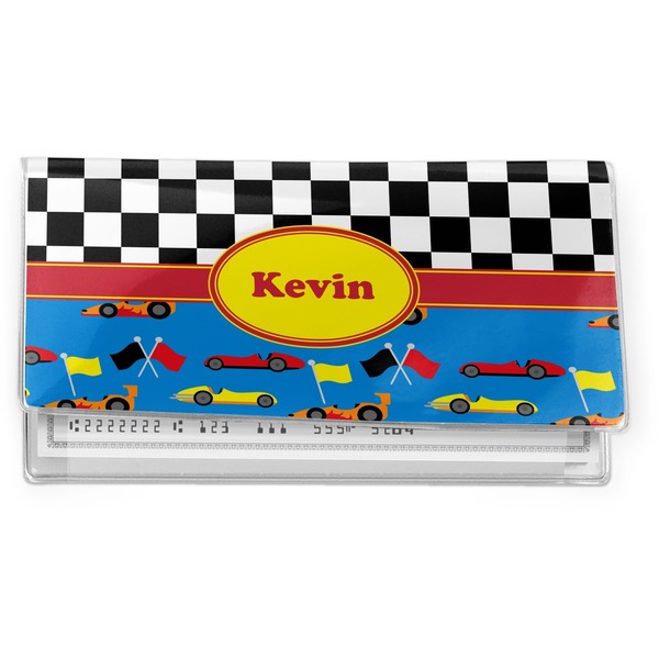 Custom Racing Car Vinyl Checkbook Cover (Personalized)