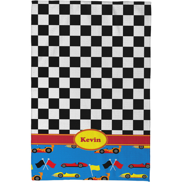 Racing Car Waffle Weave Towel - Full Color Print - Approval Image