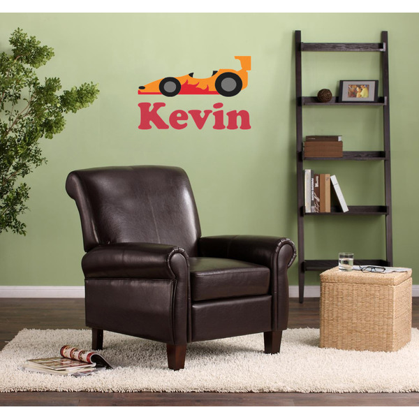Racing Car Wall Graphic on Living Room Wall