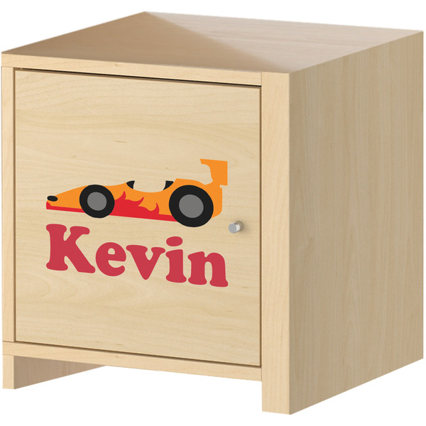 Racing Car Wall Graphic on Wooden Cabinet