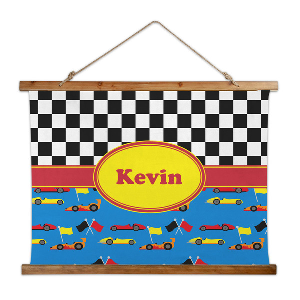 Custom Racing Car Wall Hanging Tapestry - Wide (Personalized)