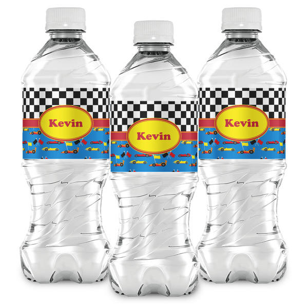 Racing Car Water Bottle Labels - Front View