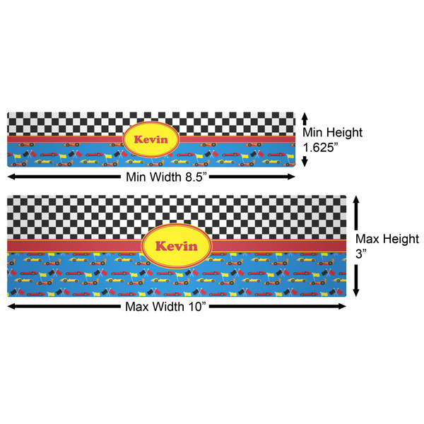 Racing Car Water Bottle Labels w/ Dimensions