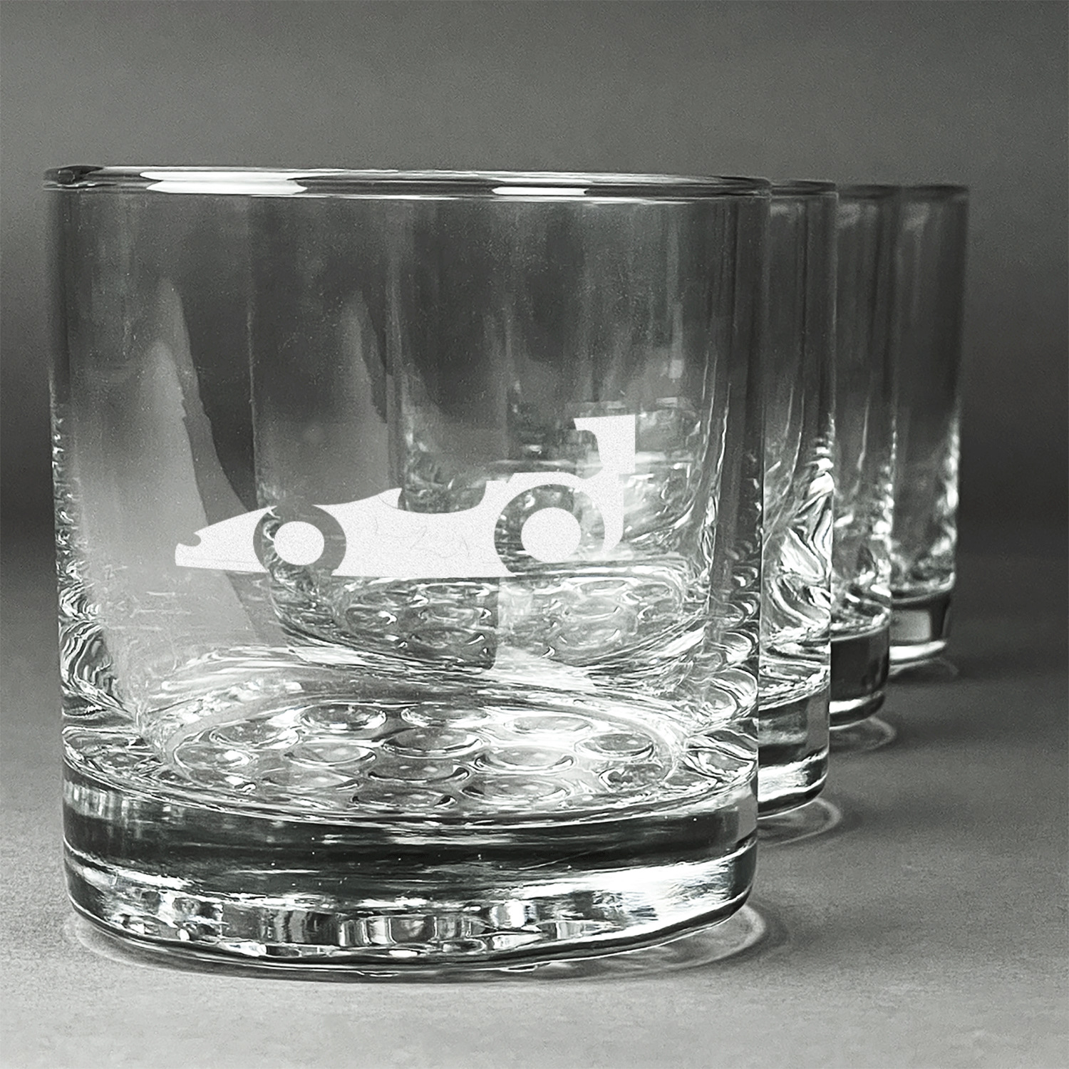 Racing Car Whiskey Glasses (Set of 4) (Personalized) YouCustomizeIt