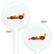 Racing Car White Plastic 5.5" Stir Stick - Double Sided - Round - Front & Back