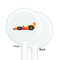 Racing Car White Plastic 5.5" Stir Stick - Single Sided - Round - Front & Back