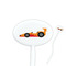 Racing Car White Plastic 7" Stir Stick - Oval - Closeup
