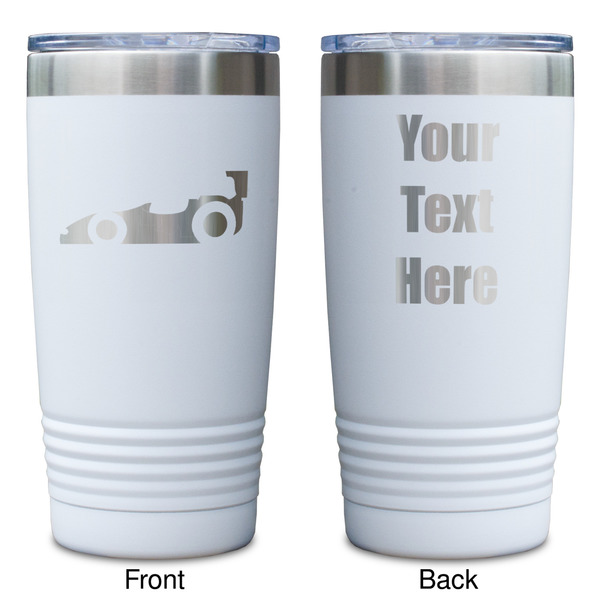 Racing Car White Polar Camel Tumbler - 20oz - Double Sided - Approval
