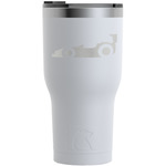 Racing Car RTIC Tumbler - White - Engraved Front