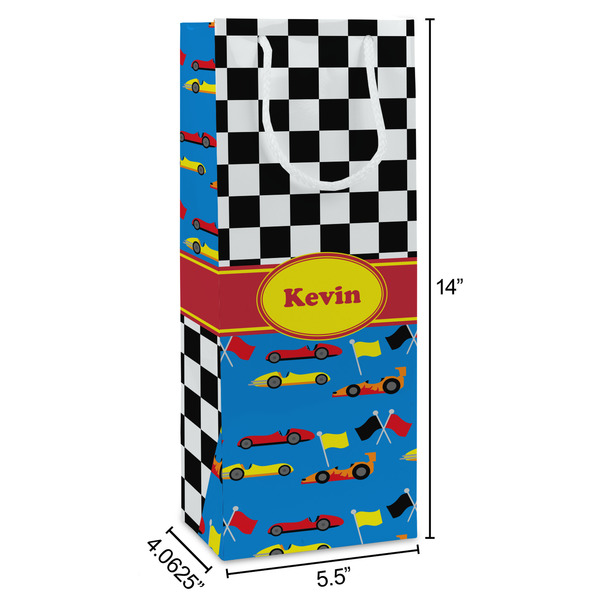Racing Car Wine Gift Bag - Dimensions