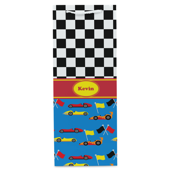 Racing Car Wine Gift Bag - Matte - Front