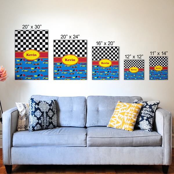 Racing Car Wood Prints - Size Comparison