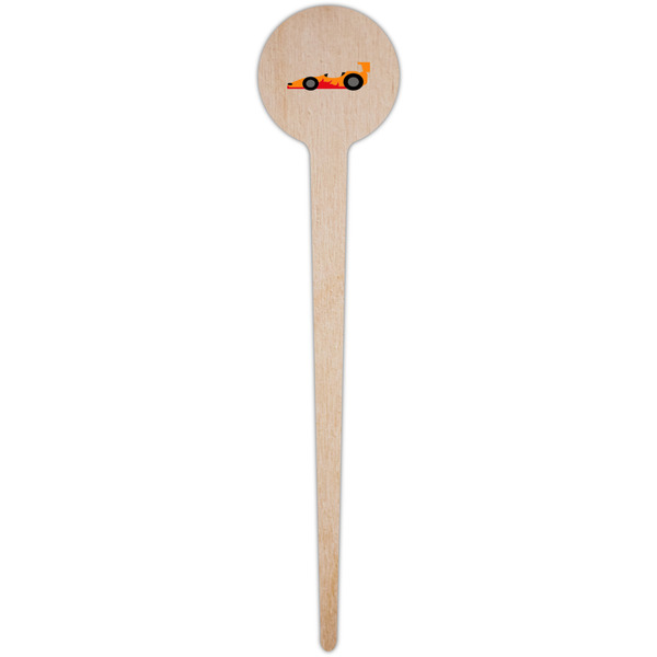 Racing Car Wooden 4" Food Pick - Round - Single Pick