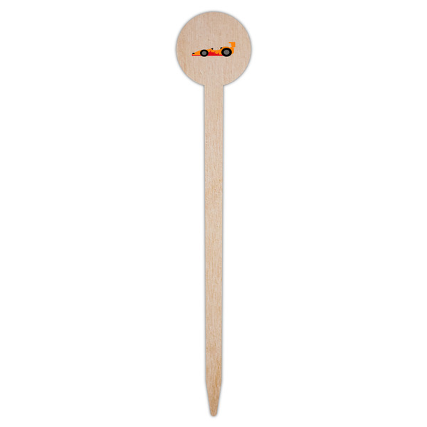 Racing Car Wooden 6" Food Pick - Round - Single Pick