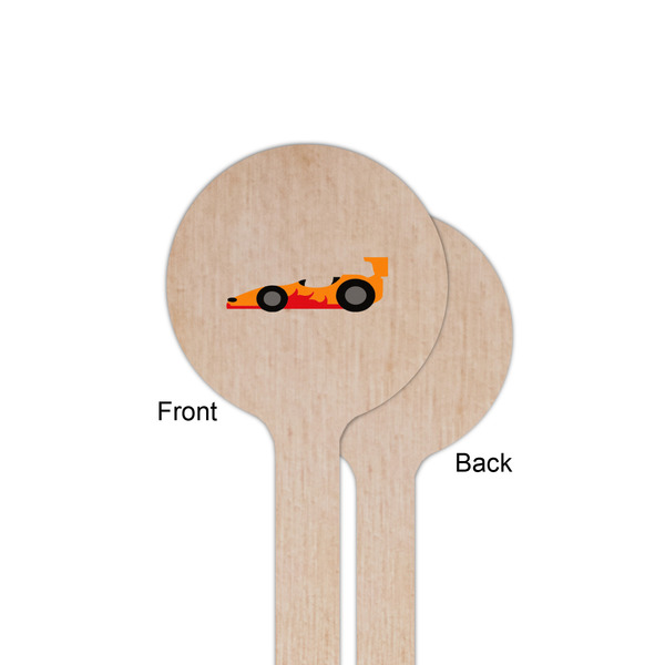 Racing Car Wooden 6" Stir Stick - Round - Single Sided - Front & Back