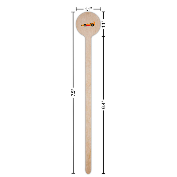 Racing Car Wooden 7.5" Stir Stick - Round - Dimensions