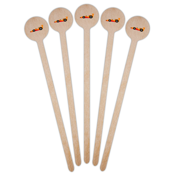 Racing Car Wooden 7.5" Stir Stick - Round - Fan View