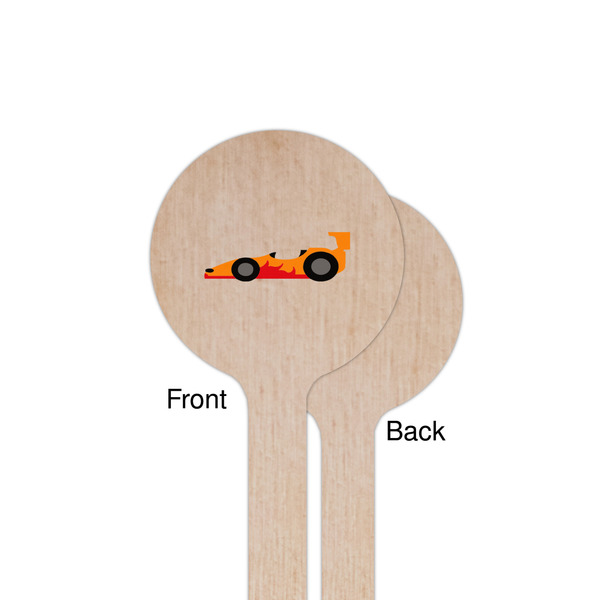 Racing Car Wooden 7.5" Stir Stick - Round - Single Sided - Front & Back