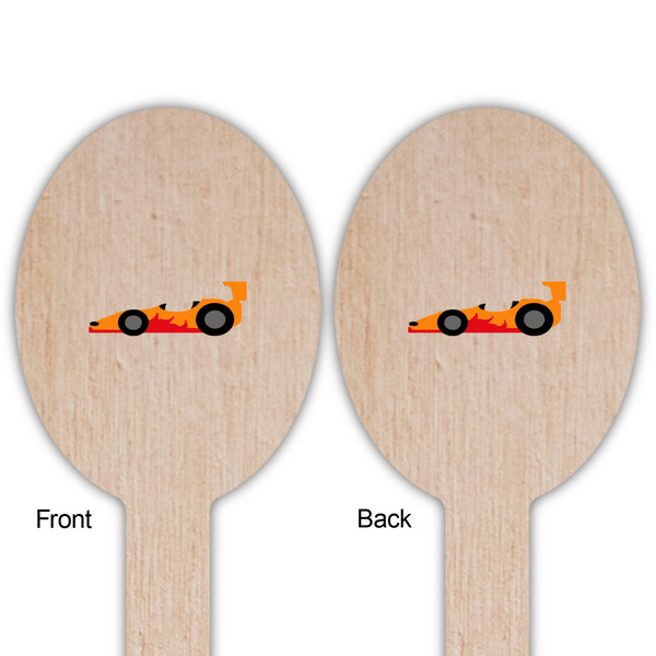 Racing Car Wooden Food Pick - Oval - Double Sided - Front & Back