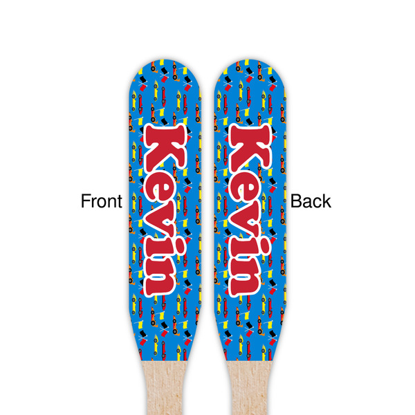 Racing Car Wooden Food Pick - Paddle - Double Sided - Front & Back