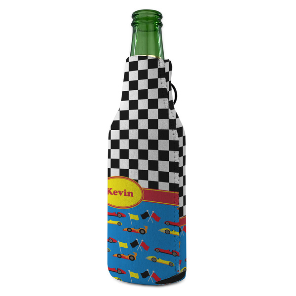 Racing Car Zipper Bottle Cooler - ANGLE (bottle)