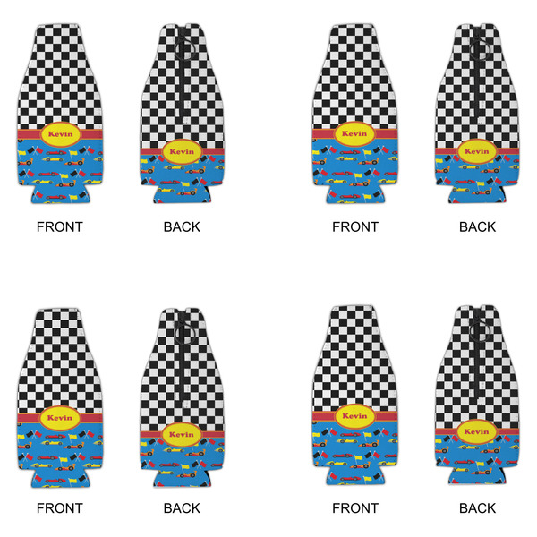 Racing Car Zipper Bottle Cooler - Set of 4 - APPROVAL