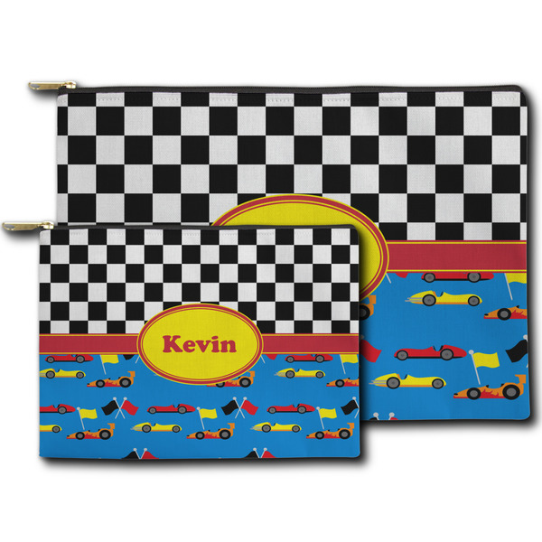 Racing Car Zippered Pouches - Size Comparison