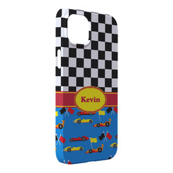 Racing Car iPhone Case - Plastic - iPhone 14 Plus (Personalized)